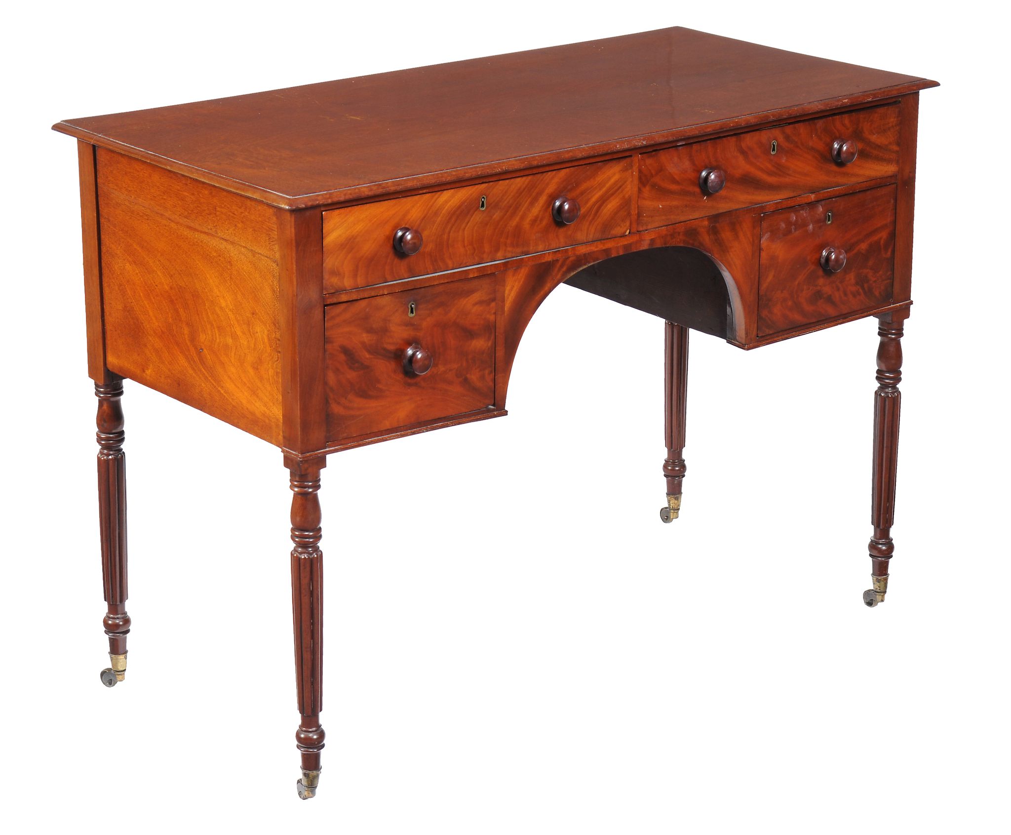 A Regency mahogany writing or dressing table , circa 1820, in the manner of Gillows, with