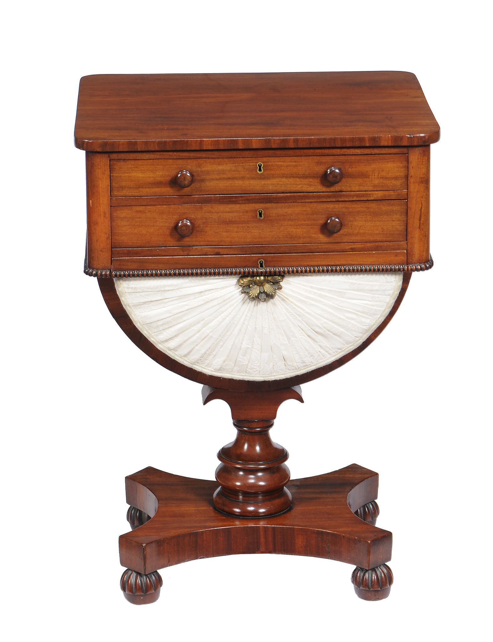 A William IV mahogany work table, circa 1835, the top drawer with a divided interior, 69cm high, - Image 2 of 3