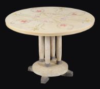 A painted centre table of recent manufacture, overall painted to