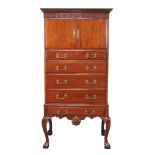 A mahogany hall cupboard/housekeepers cupboard in George III style , 19th century, on 57cm high,