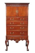 A mahogany hall cupboard/housekeepers cupboard in George III style , 19th century, on 57cm high,