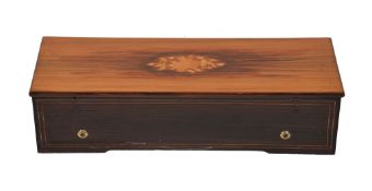 Ω A Swiss inlaid rosewood and simulated key-wound musical box, Ducommen & Girod, circa 1870, the