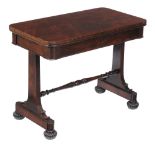 A William IV mahogany side table , circa 1835, in the manner of Gillows, with blind frieze drawer