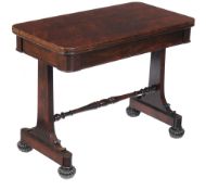 A William IV mahogany side table , circa 1835, in the manner of Gillows, with blind frieze drawer