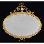 A Victorian gilt wood and composition wall mirror in George III style , circa 1870, surmounted by