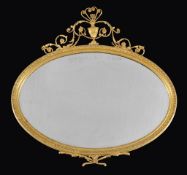 A Victorian gilt wood and composition wall mirror in George III style , circa 1870, surmounted by