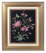 Two pairs of French printed and hand coloured pictures, 19th century, depicting flowers and floral