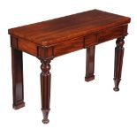 A William IV mahogany console table , circa 1835, in the manner of Gillows, the rectangular top