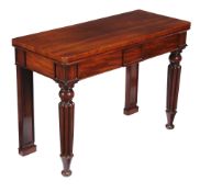 A William IV mahogany console table , circa 1835, in the manner of Gillows, the rectangular top