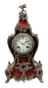 Ω A French tortoiseshell veneered and ormolu mounted mantel clock , late 19th century, with eight-