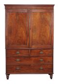 A mahogany linen press , early 19th century, 208cm high, 138cm wide, 67cm deep