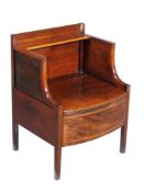 Two similar mahogany bedside commodes , early 19th century, 75cm high, 55cm wide, 51cm deep, the