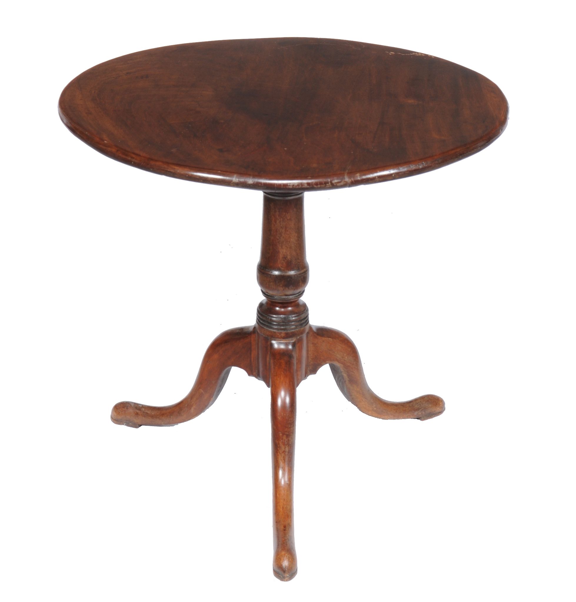 A George III mahogany tripod table , circa 1780, 69cm high, the tilt top 74cm diameter Provenance: