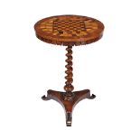 Ω A Victorian rosewood and specimen parquetry games table , circa 1860, probably colonial, the