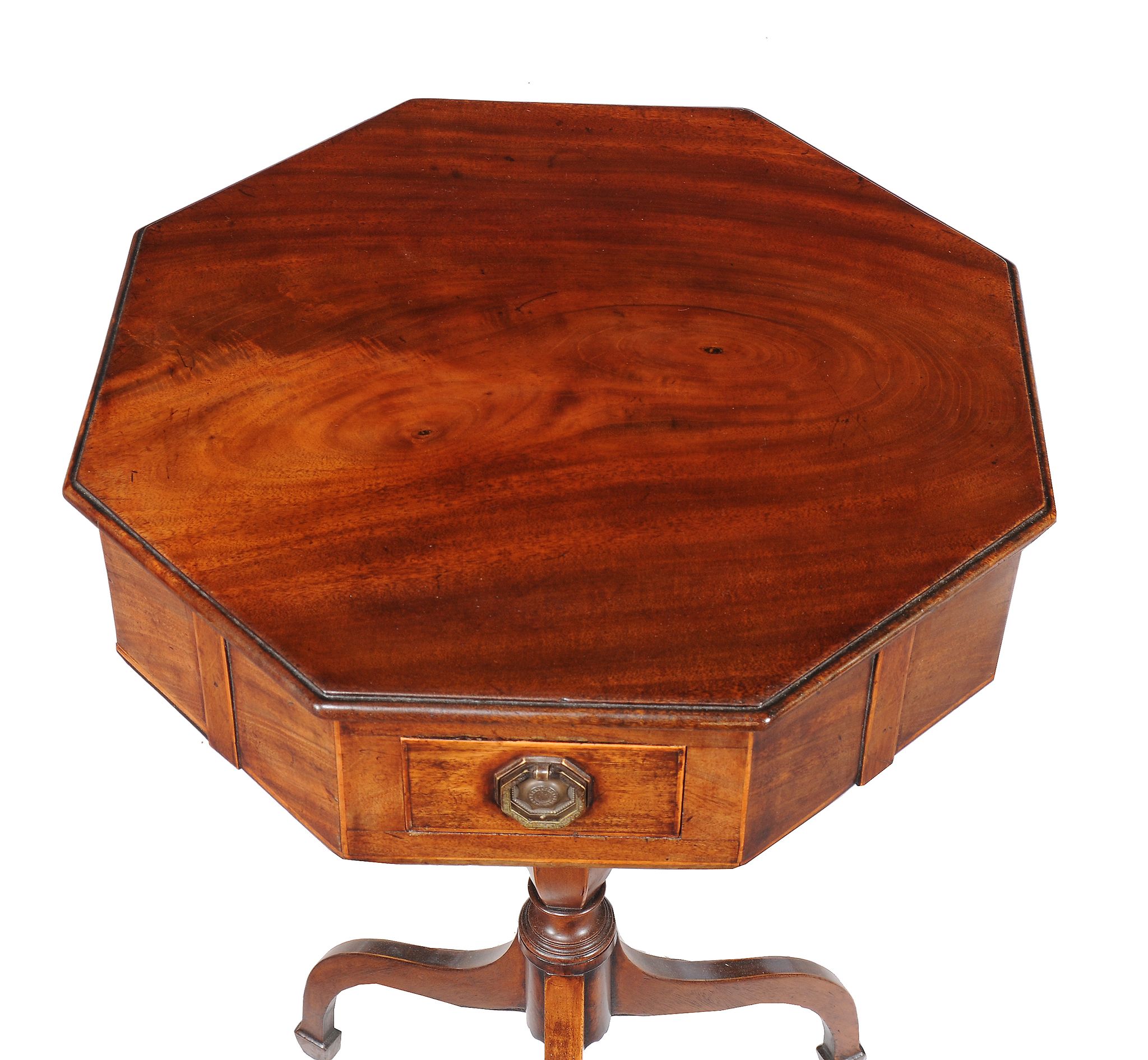 A George III mahogany octagonal occasional table , circa 1800, the moulded top above four small - Image 3 of 3