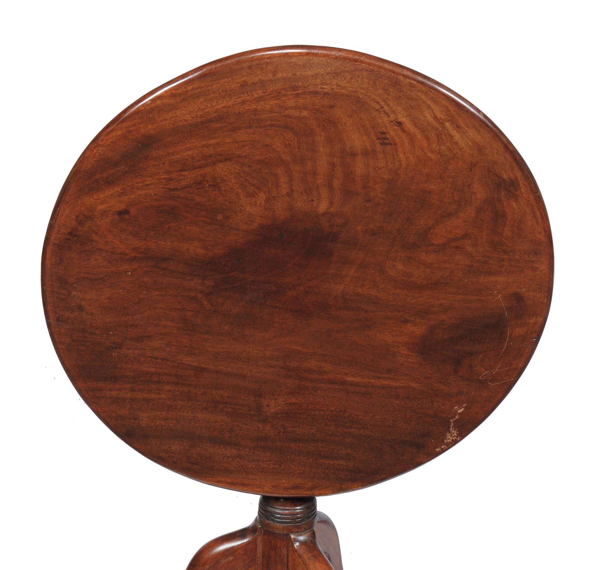 A George III mahogany tripod table , circa 1780, 69cm high, the tilt top 74cm diameter Provenance: - Image 2 of 2