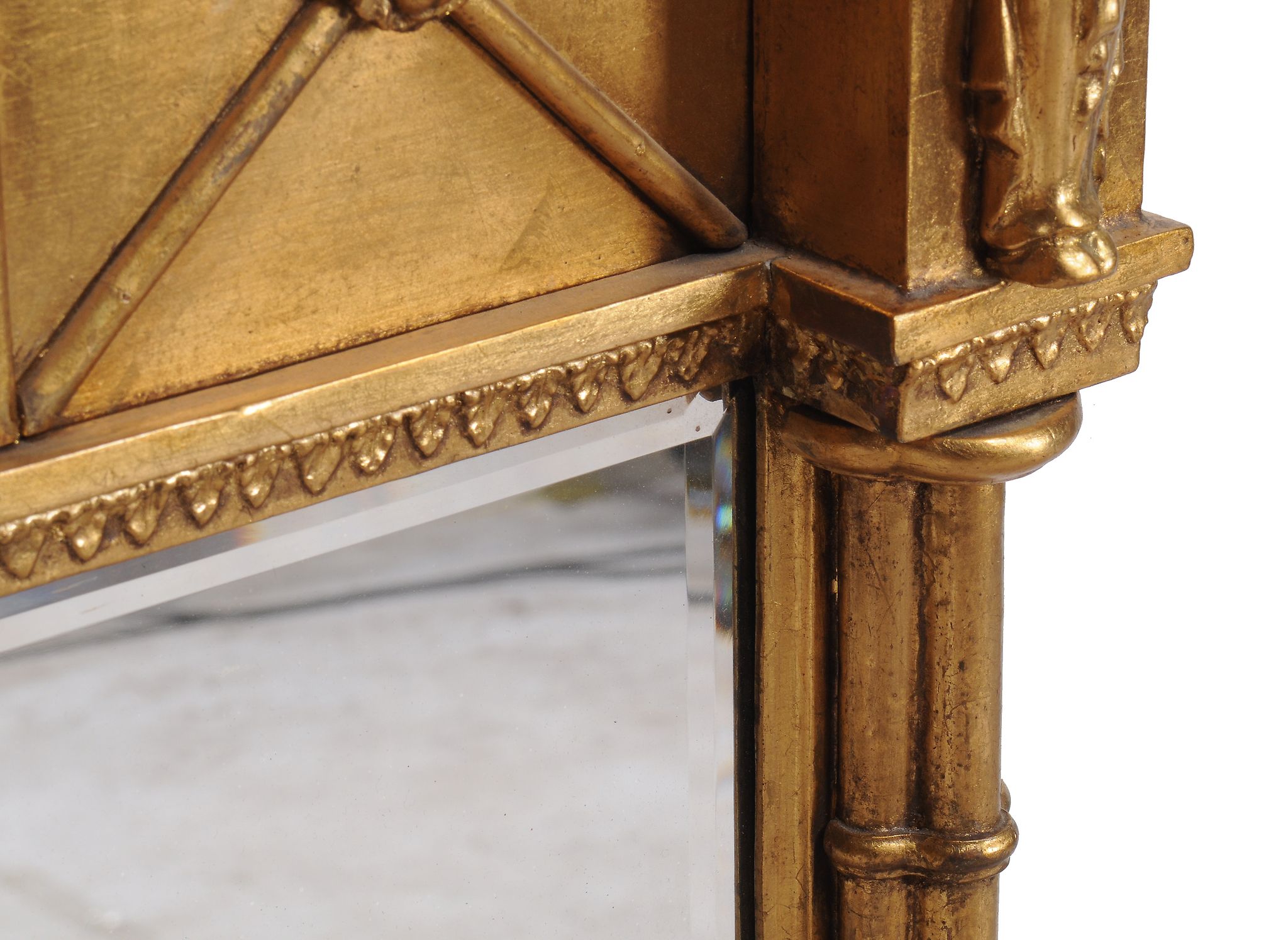 A Regency giltwood and composition pier mirror , circa 1815, with later bevelled mirror plate - Image 3 of 4