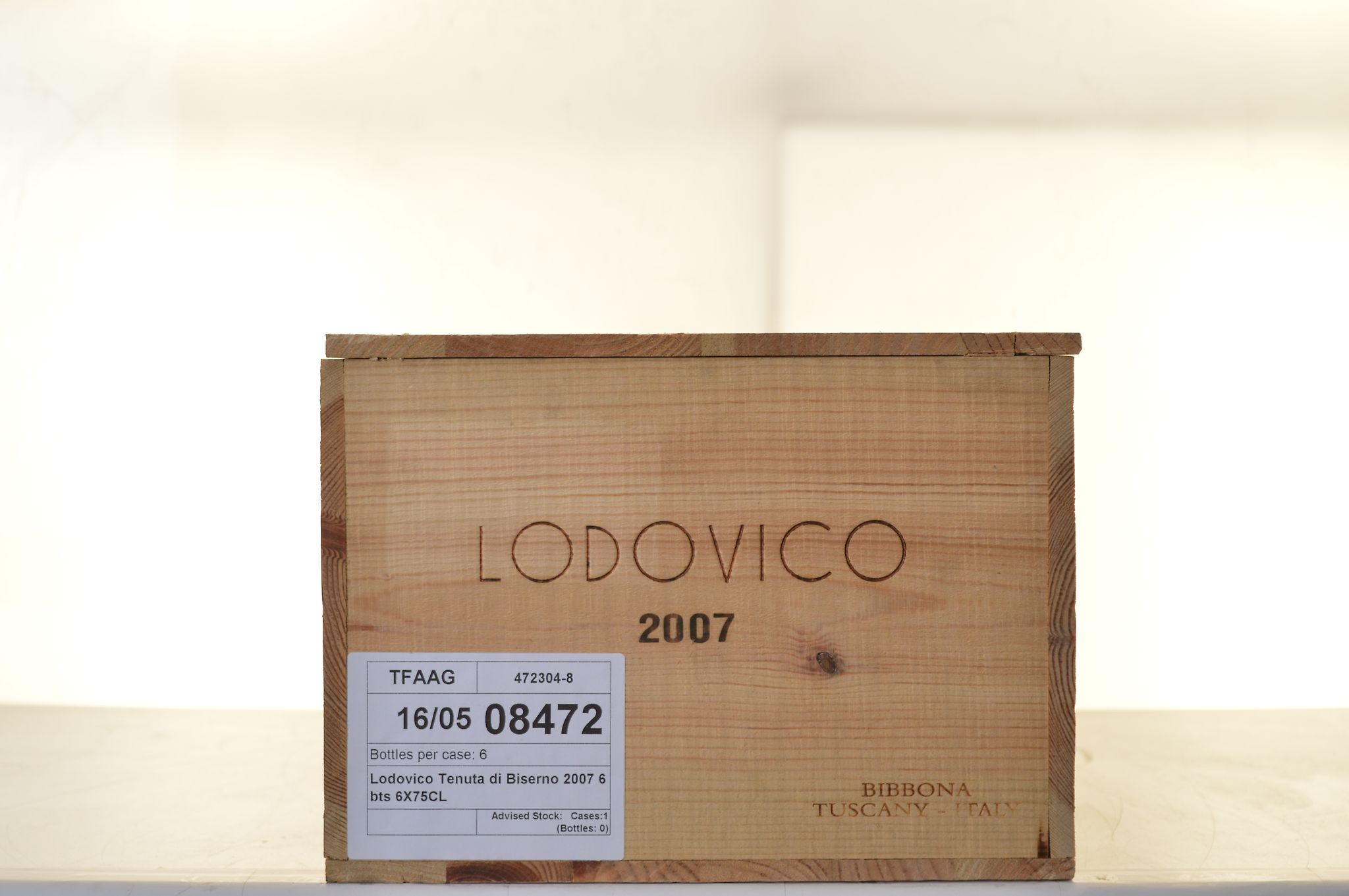 Biserno, Tenuta di Biserno 2007 Lodovico Antinori 6 bts OWC IN BOND