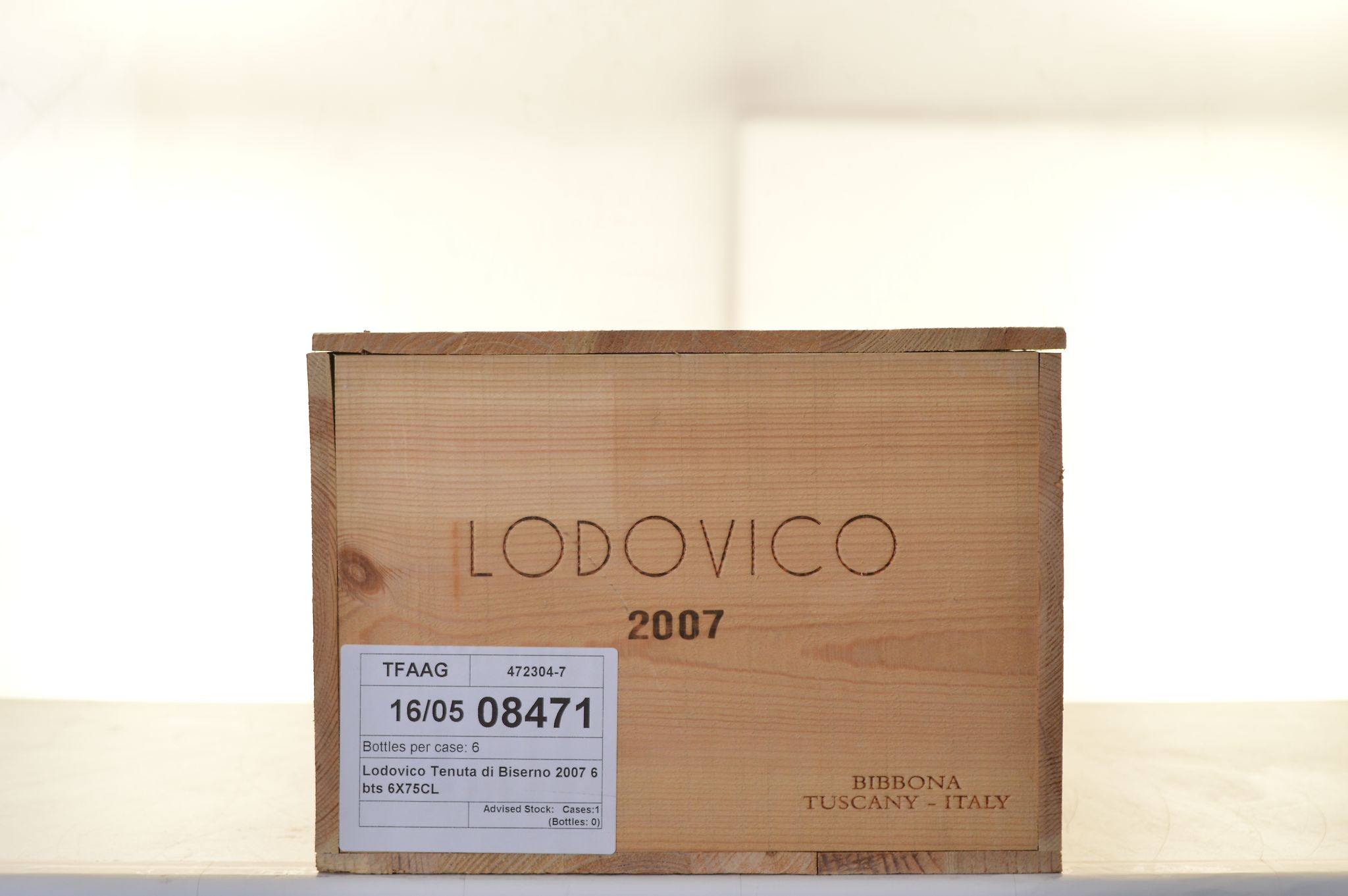 Biserno, Tenuta di Biserno 2007 Lodovico Antinori 6 bts OWC IN BOND