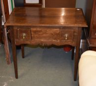 An oak side table, early 19th century and later, 79cm wide