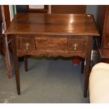 An oak side table, early 19th century and later, 79cm wide