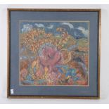 20th Century School Garden of Eden Pastel Indistinctly signed and dated 1979 lower right 38.5 x 41cm