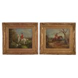 δ J. Wheeler (20th century) Equestrian oils Oil on canvas, a pair Both signed, lower right Each 25 x