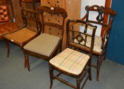 Ω A Victorian simulated rosewood side chair and three further dining chairs (4) Cites Regulations