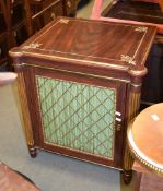 Ω A simulated rosewood and parcel gilt side cabinet in Regency style, 74cm high Cites Regulations