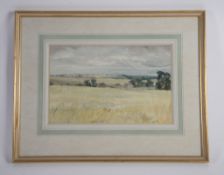 δ Michael Gordon Brockway (British b.1919) Cornfield in the Cotswolds Watercolour Signed and dated