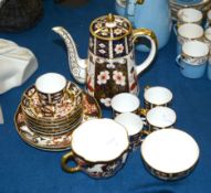 A selection of Royal Crown Derby Imari palette coffee and tea wares, to include coffee pot and