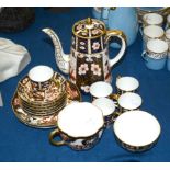 A selection of Royal Crown Derby Imari palette coffee and tea wares, to include coffee pot and