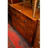 A mahogany chest of drawers, with three long graduated drawers, 92cm wide