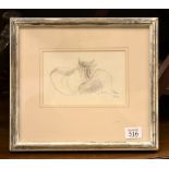 δ Vivian John (British 1916-1994) Cats II Pencil Signed and dated 1990 , lower right 12 x 18.5cm (4