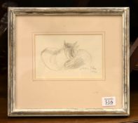 δ Vivian John (British 1916-1994) Cats II Pencil Signed and dated 1990 , lower right 12 x 18.5cm (4