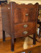 Ω A George III mahogany and ebony inlaid night commode, circa 1800, 78cm high, 51cm wide