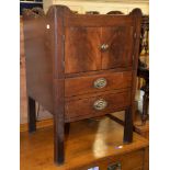 Ω A George III mahogany and ebony inlaid night commode, circa 1800, 78cm high, 51cm wide