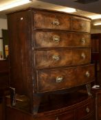 A George III mahogany bowfront chest of drawers, circa 1800, 104cm high, 104cm wide, 50cm deep