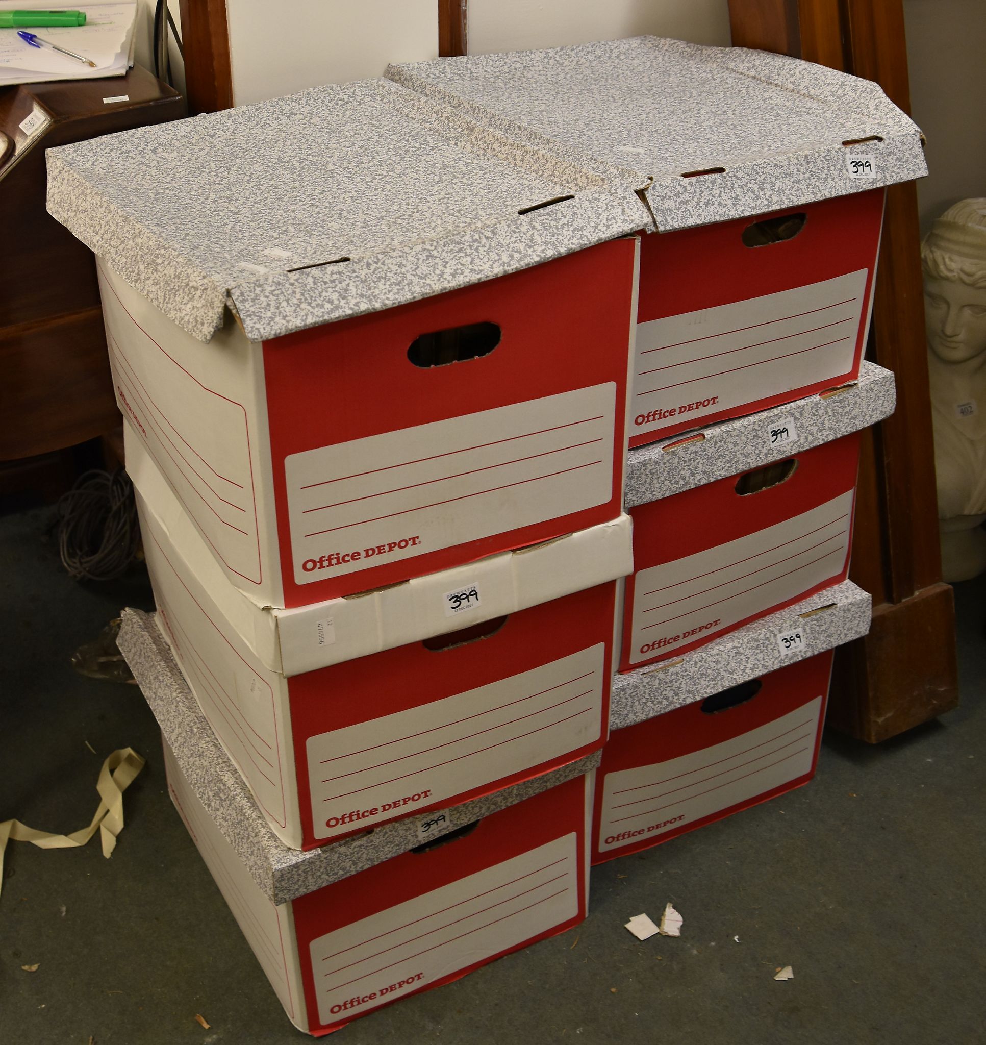 Six boxes containing a quantity of leather bindings and other books to include 24 volumes of - Image 2 of 2