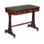 Ω A Regency rosewood side table, circa 1815, the rectangular top with rounded