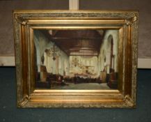 Continental School, early 20th century Church Interior Oil on panel 29 x 39 cm (11 1/2 x 15 1/2in.)