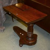 A William IV mahogany duet stand/reading table, circa 1835, the rectangular top with two opposing