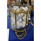 A modern six branch gilt metal electrolier with faceted drops, approx. 70cm high; and a Regency