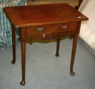 A mahogany side table, circa 1750 and later, with single frieze drawer, 69cm high, 75cm wide