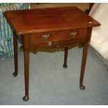 A mahogany side table, circa 1750 and later, with single frieze drawer, 69cm high, 75cm wide