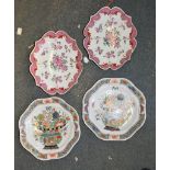 A pair of Famille Verte style plates in the Edme Samson style and two further Chinese export style