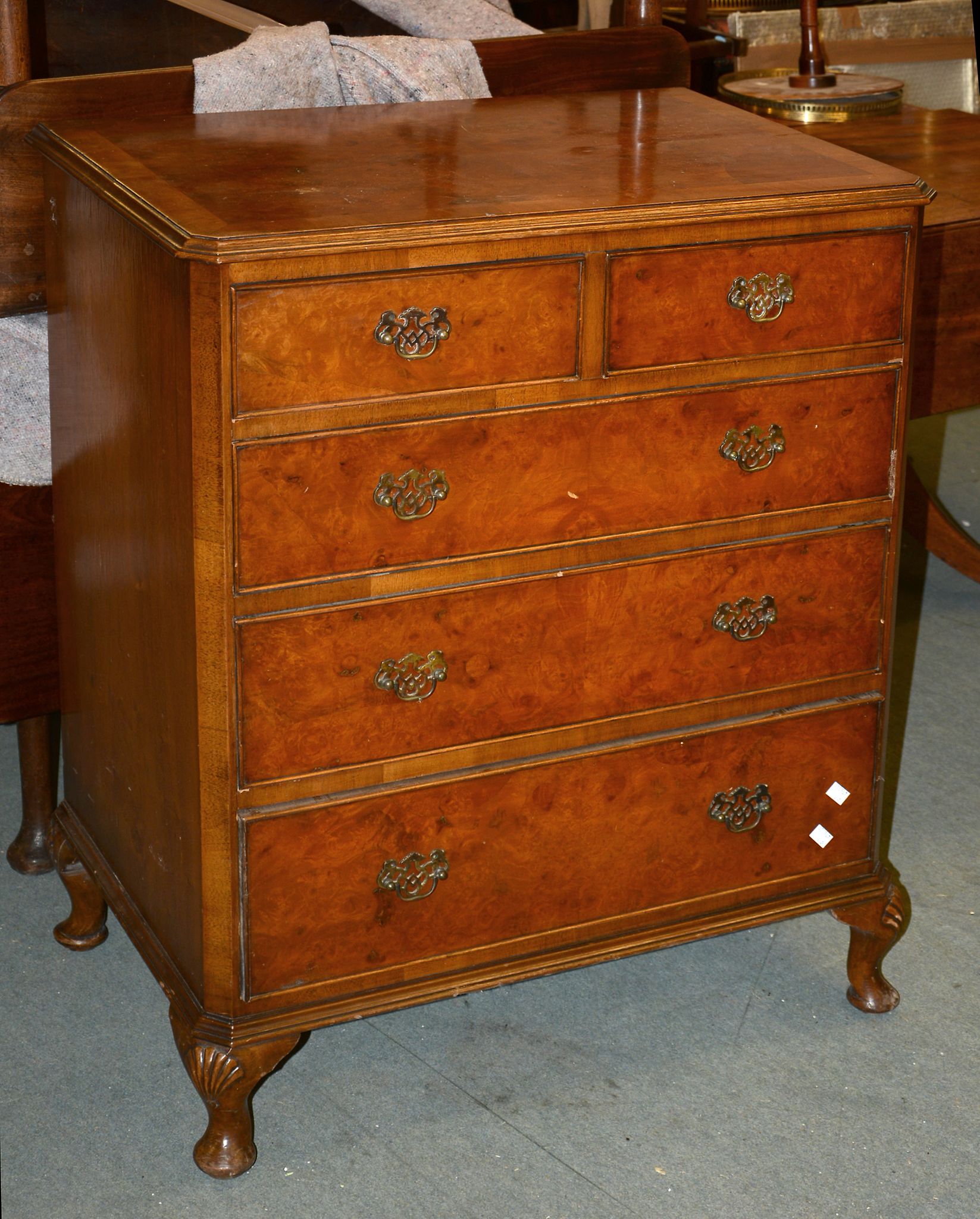 A 1930s chest of drawers in Queen Anne style