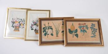 Continental School (19th century) A pair of flower studies Watercolour and pencil Extensively