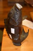 A Japanese bronze model of a carp, Meiji Period, 22cm high