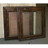 A pair of simulated tortoiseshell frames, vacant, each 73cm x 66cm